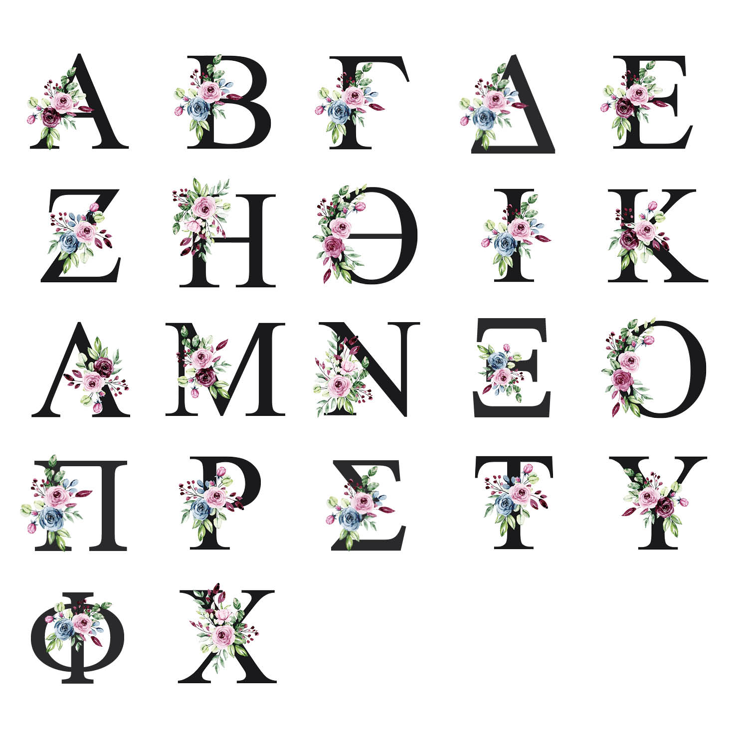 Σετ τσάντα θαλάσσης και νεσεσέρ Μονόγραμμα Floral Roses