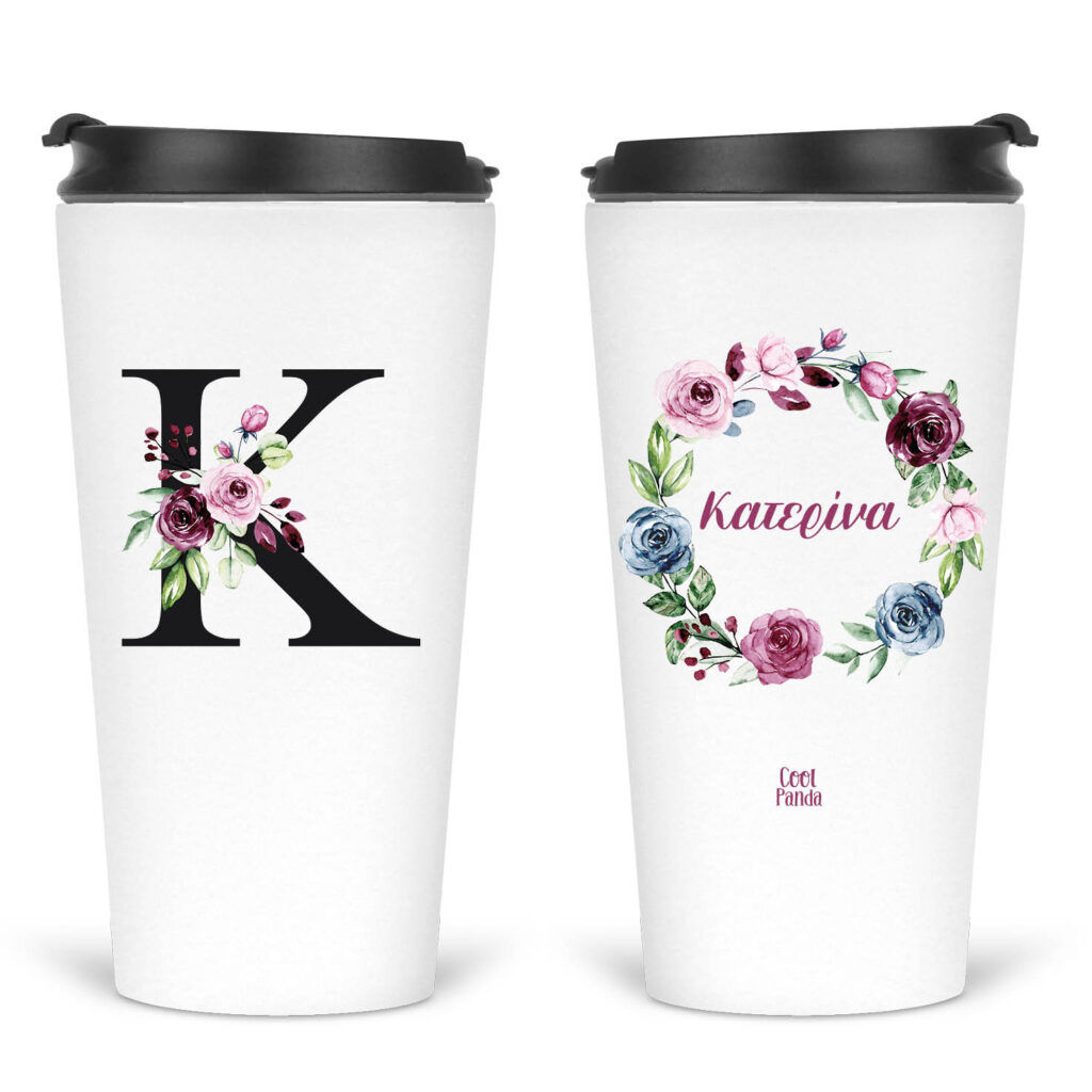 Ποτήρι Θερμός 480ml Μονόγραμμα & Στεφάνι