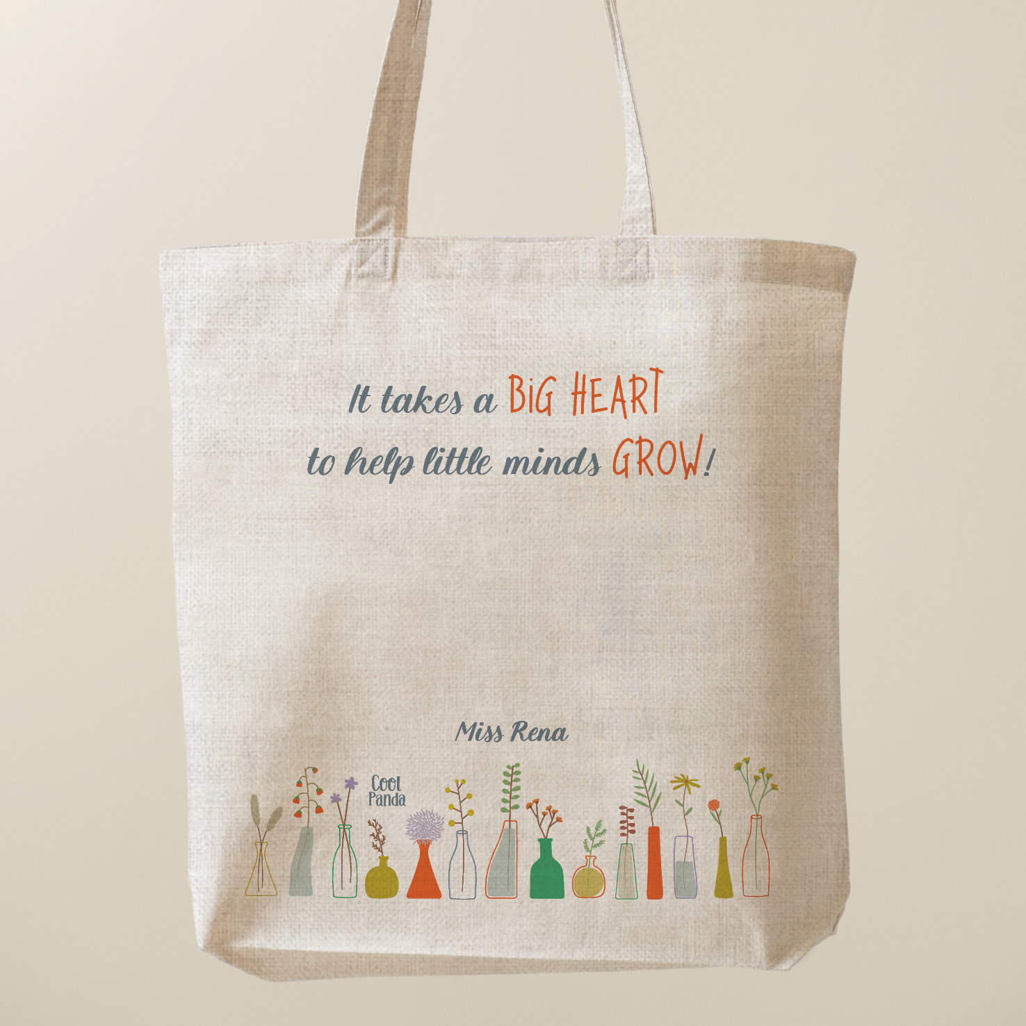 Τσάντα λινή “Little Minds”