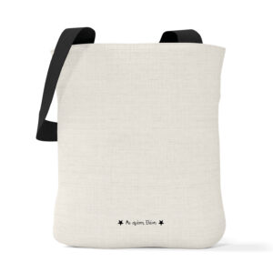 Λινή τσάντα με μαύρα χερούλια “Super δασκάλα”