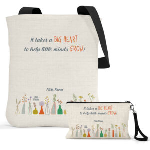 Σετ λινή τσάντα με μαύρα χερούλια και νεσεσέρ “Little Minds”