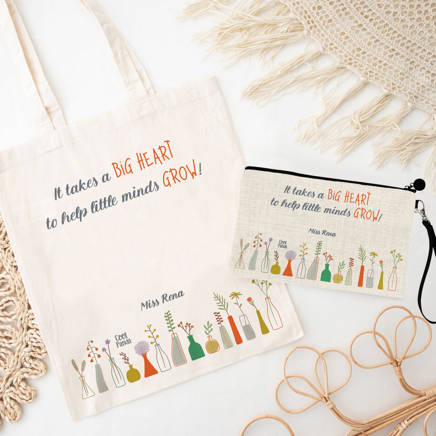 Σετ tote bag και νεσεσέρ “Little Minds”