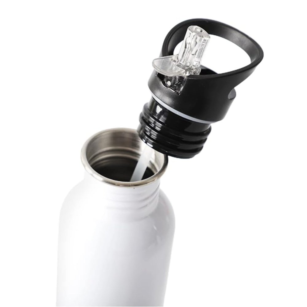 Μπουκάλι νερού ανοξείδωτο με καλαμάκι λευκό “Trucks”