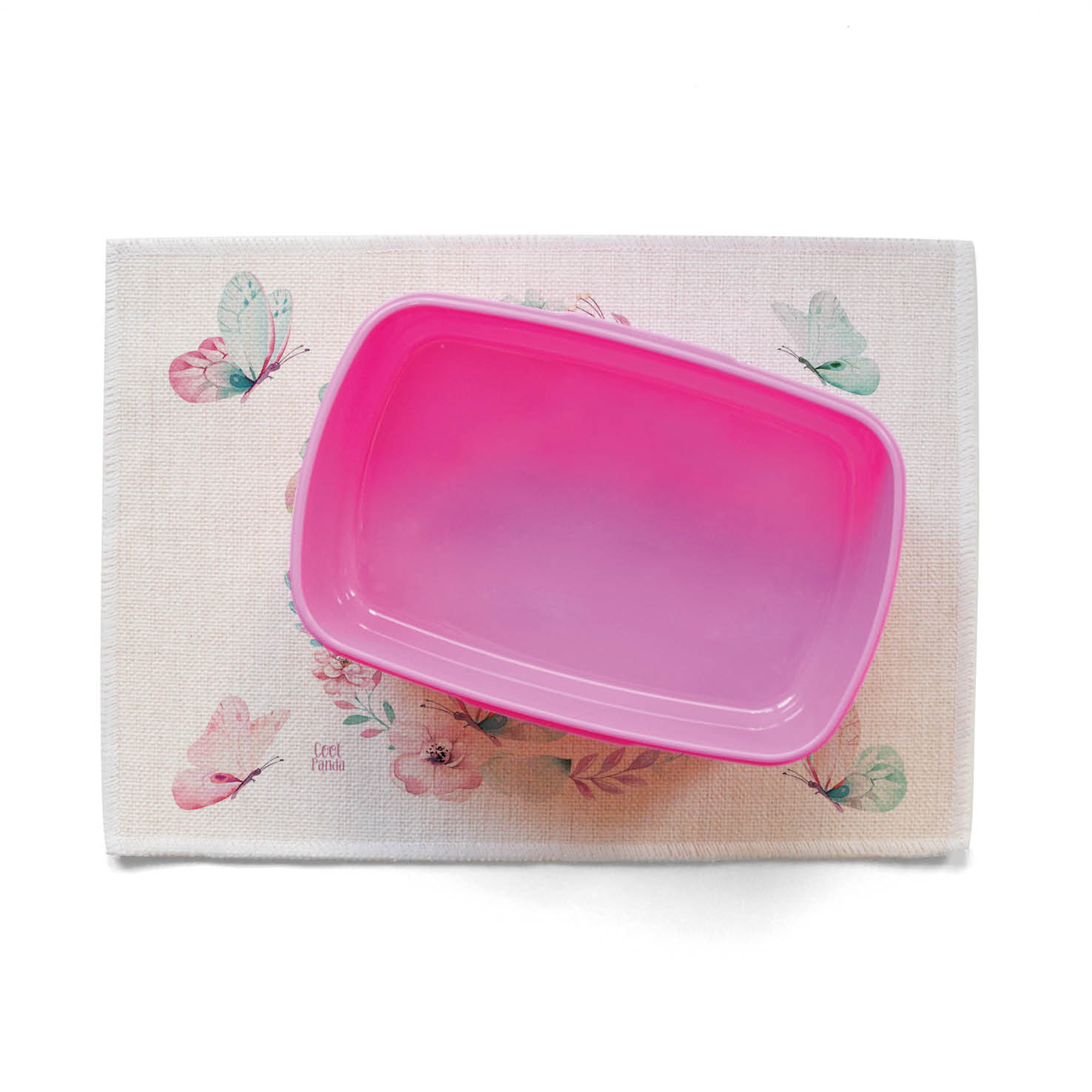 Σουπλά φαγητού λινό “Floral Butterflies”