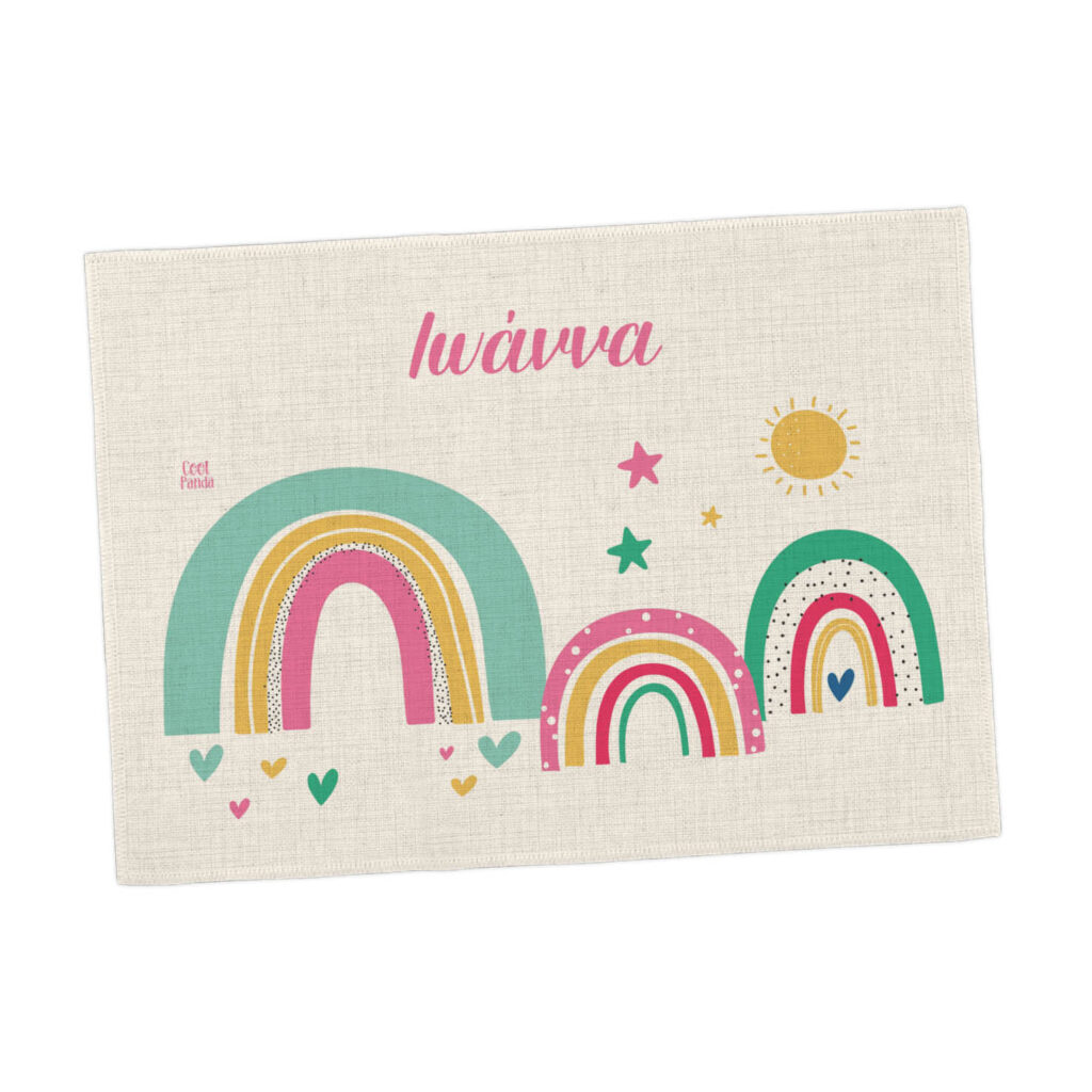 Σουπλά φαγητού λινό “Ουράνια τόξα”