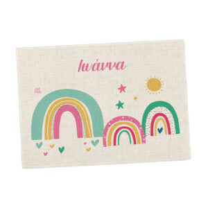 Σουπλά φαγητού λινό “Ουράνια τόξα”