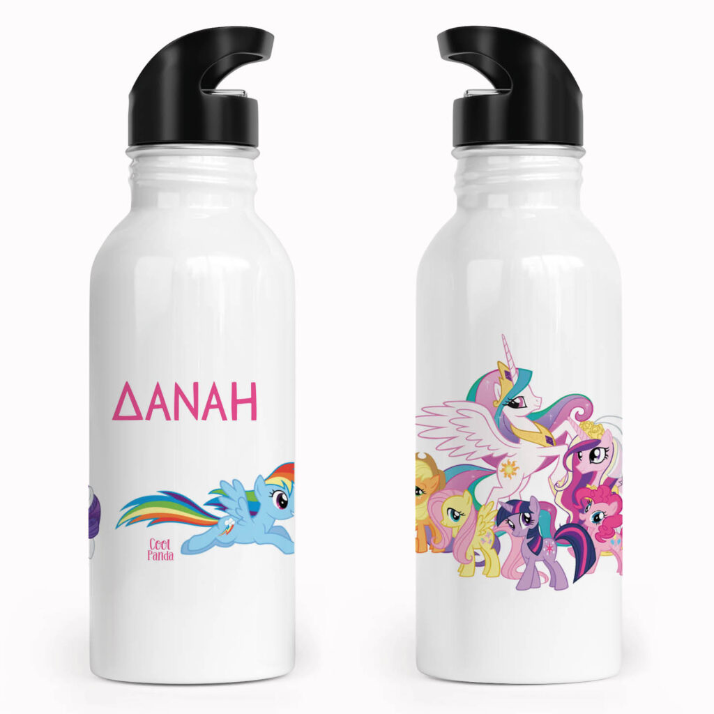 Μπουκάλι νερού ανοξείδωτο με καλαμάκι λευκό “My little pony”