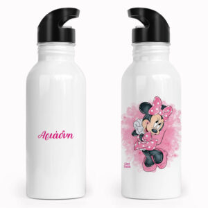 Μπουκάλι νερού ανοξείδωτο με καλαμάκι λευκό “Minnie”