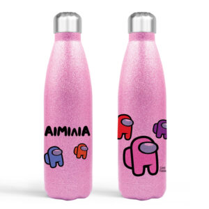 Μπουκάλι νερού θερμός Ροζ Glitter “Among us” girl