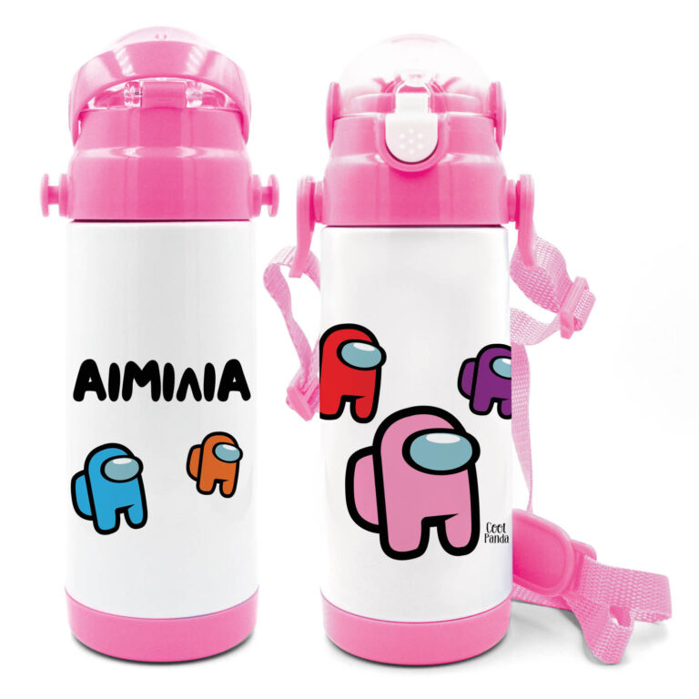 Μπουκάλι νερού θερμός με καλαμάκι “Among us” girl