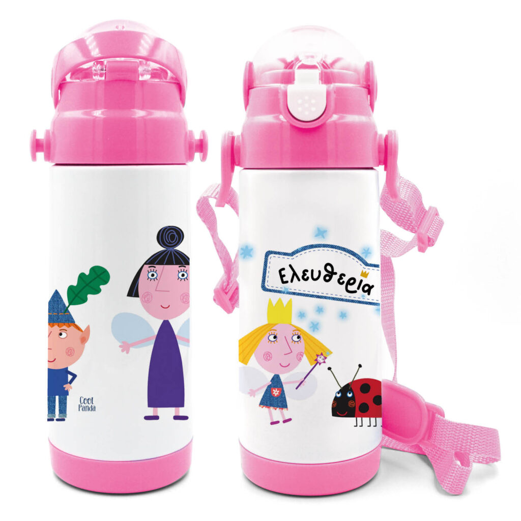 Μπουκάλι νερού θερμός με καλαμάκι “Ben and Holly”