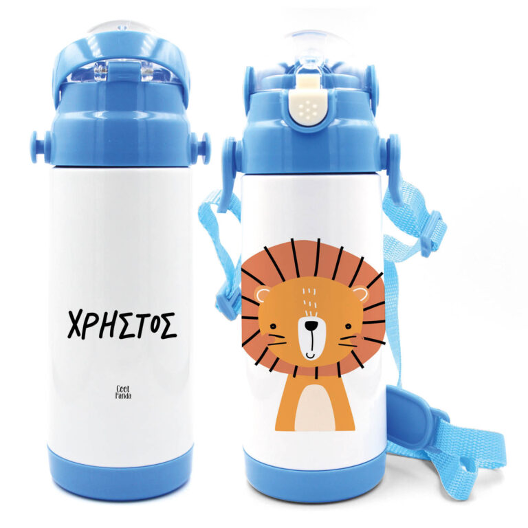 Μπουκάλι νερού θερμός με καλαμάκι  “Λιονταράκι”