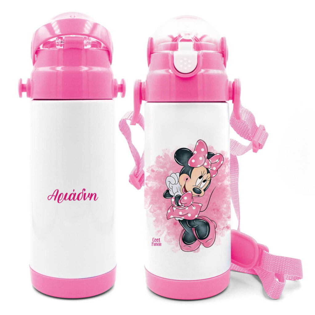 Μπουκάλι νερού θερμός με καλαμάκι “Minnie”