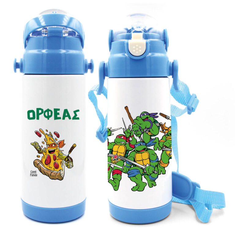 Μπουκάλι νερού θερμός με καλαμάκι  “Χελωνονιτζάκια”