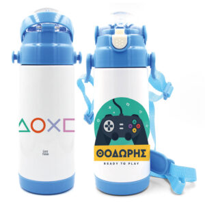 Μπουκάλι νερού θερμός με καλαμάκι  “Playstation”