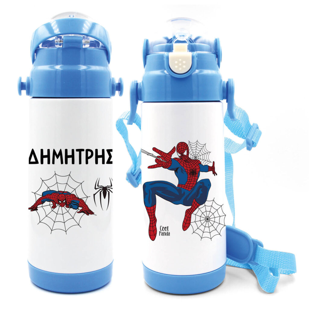 Μπουκάλι νερού θερμός με καλαμάκι  “Spiderman”