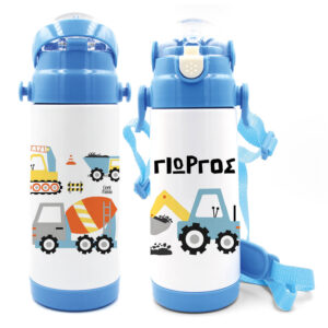 Μπουκάλι νερού θερμός με καλαμάκι “Trucks”