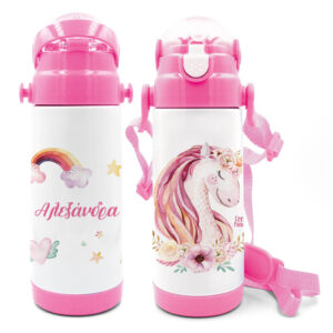 Μπουκάλι νερού θερμός με καλαμάκι “Μονόκερος”