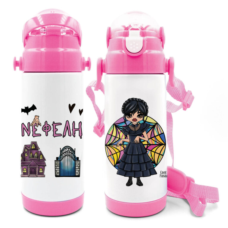 Μπουκάλι νερού θερμός με καλαμάκι “Wednesday”