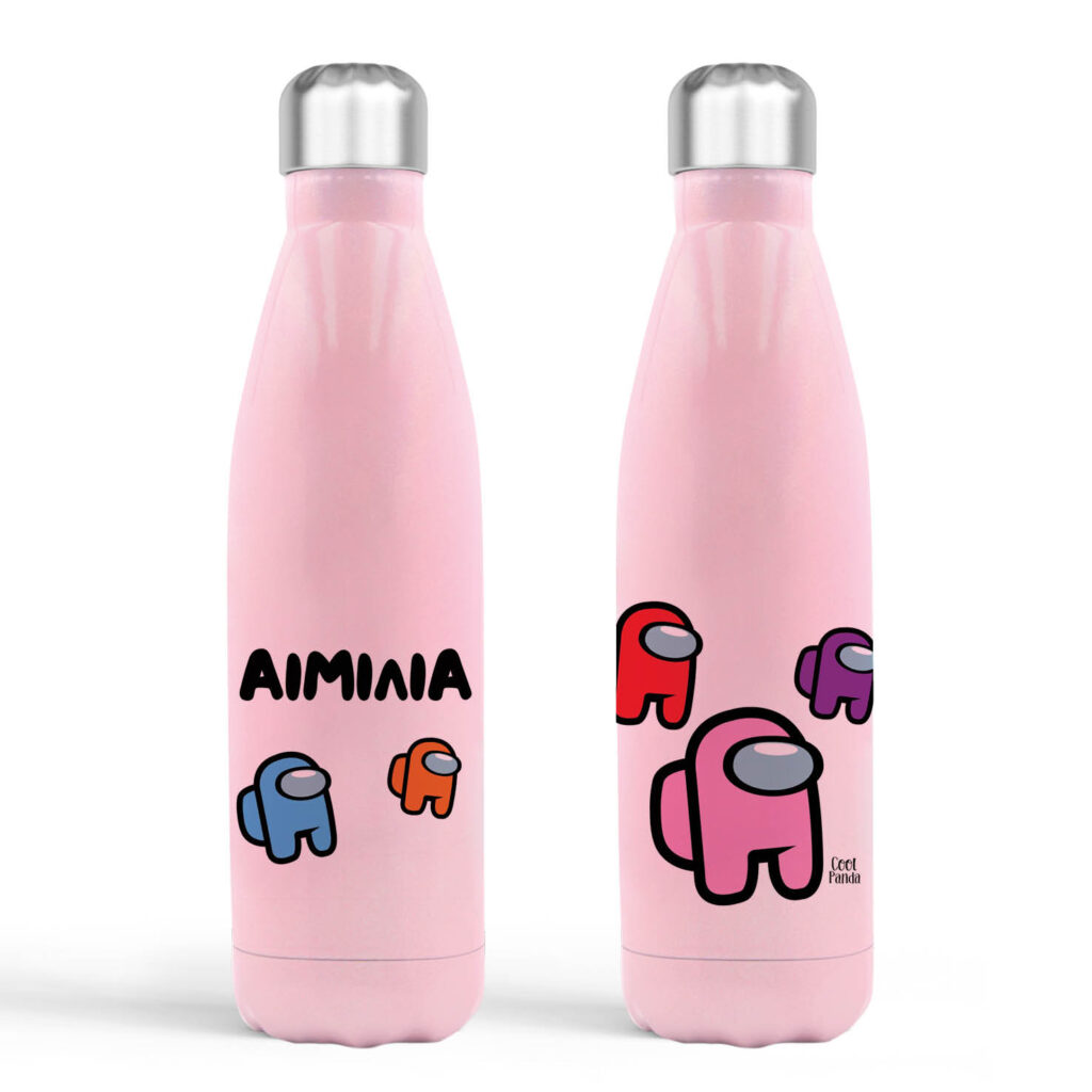 Μπουκάλι νερού θερμός ροζ “Among us” girl