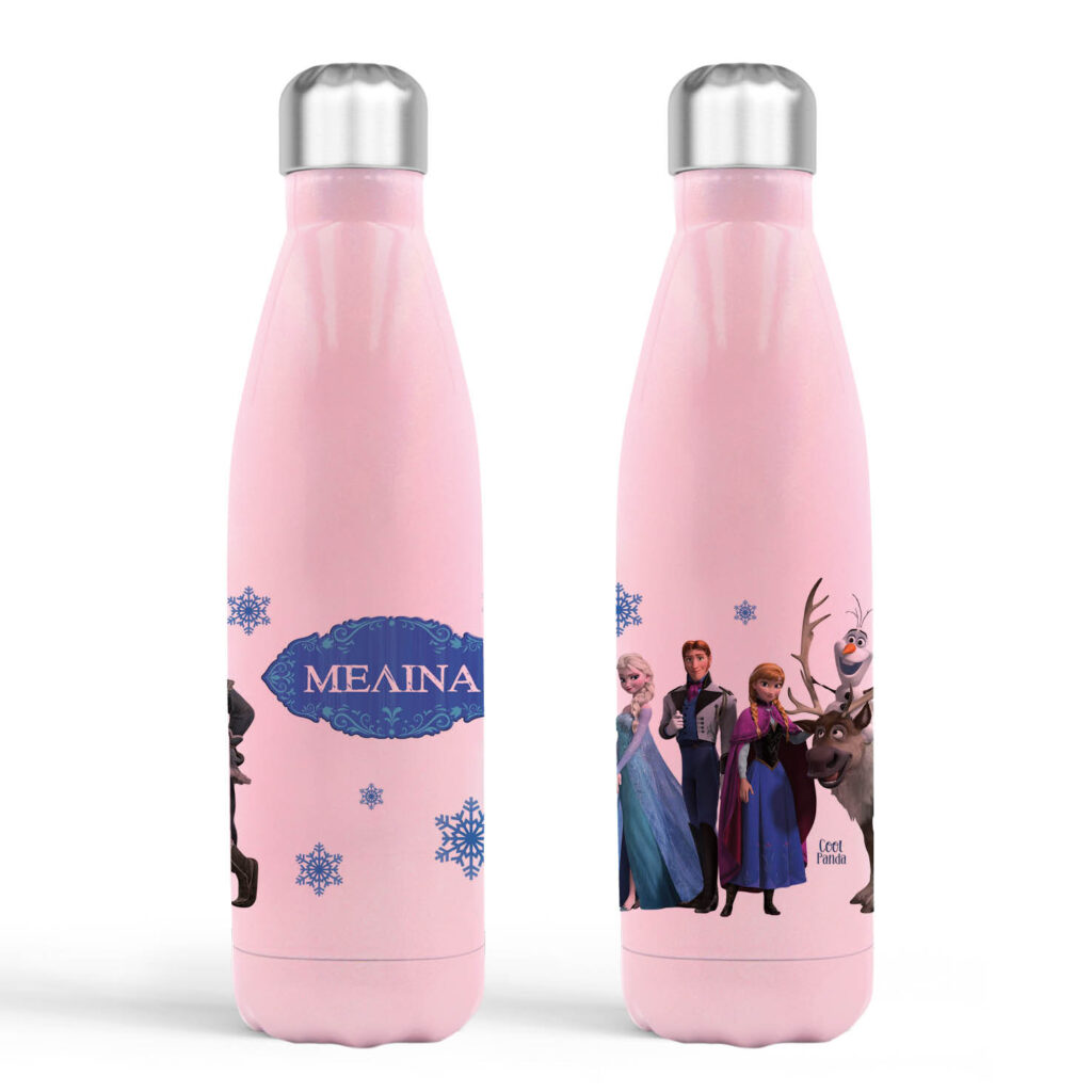Μπουκάλι νερού θερμός ροζ “Frozen”