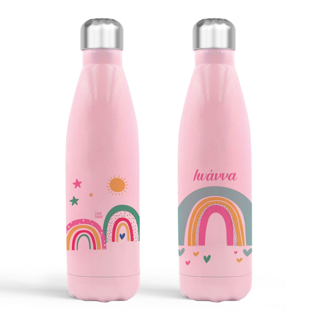 Μπουκάλι νερού θερμός ροζ “Ουράνια τόξα”