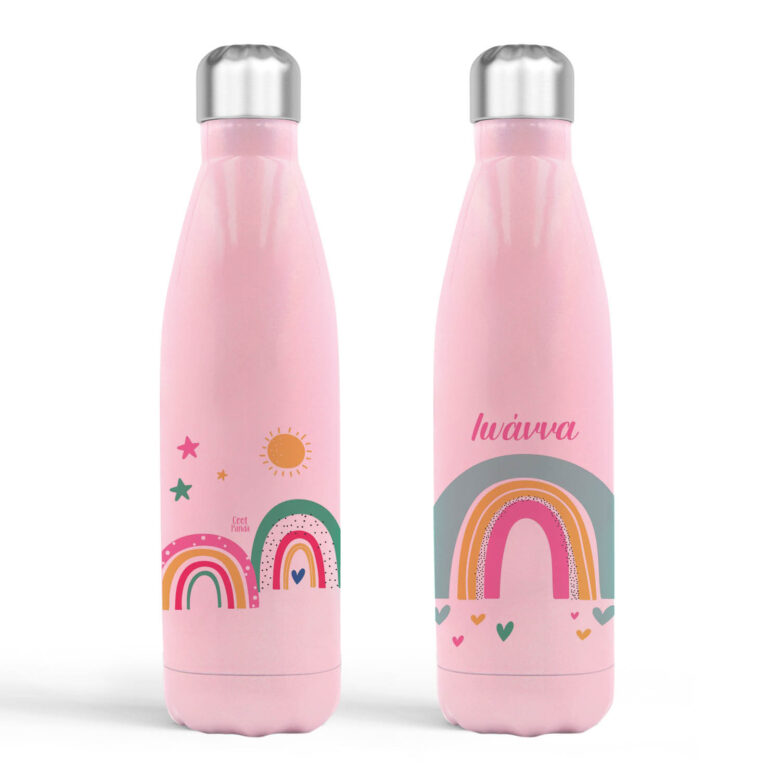 Μπουκάλι νερού θερμός ροζ “Ουράνια τόξα”