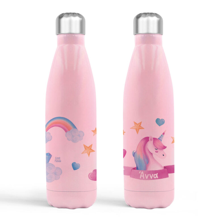 Μπουκάλι νερού θερμός ροζ “Ροζ Μονόκερος”