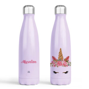 Μπουκάλι νερού θερμός μωβ “Unicorn face”