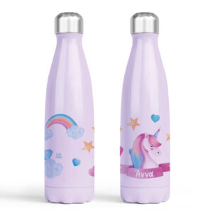 Μπουκάλι νερού θερμός μωβ “Ροζ Μονόκερος”