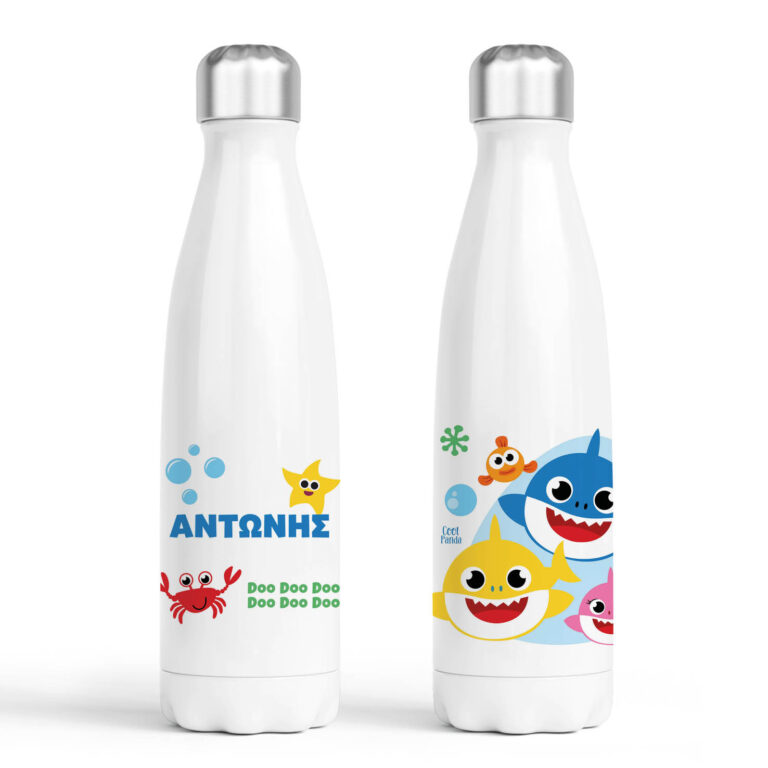Μπουκάλι νερού θερμός λευκό “Baby shark”
