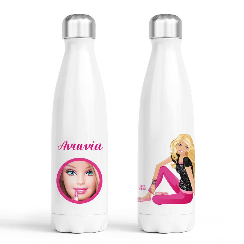 Μπουκάλι νερού θερμός λευκό “Barbie”