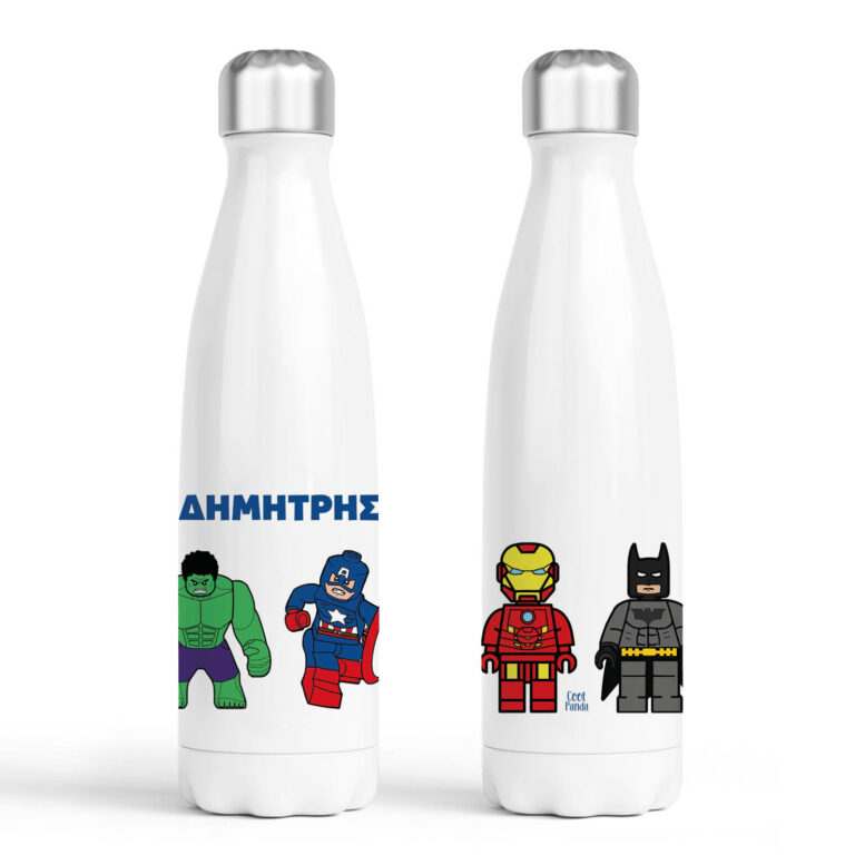 Μπουκάλι νερού θερμός λευκό “Marvel Heroes”