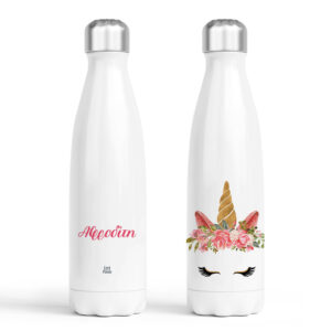 Μπουκάλι νερού θερμός λευκό “Unicorn face”