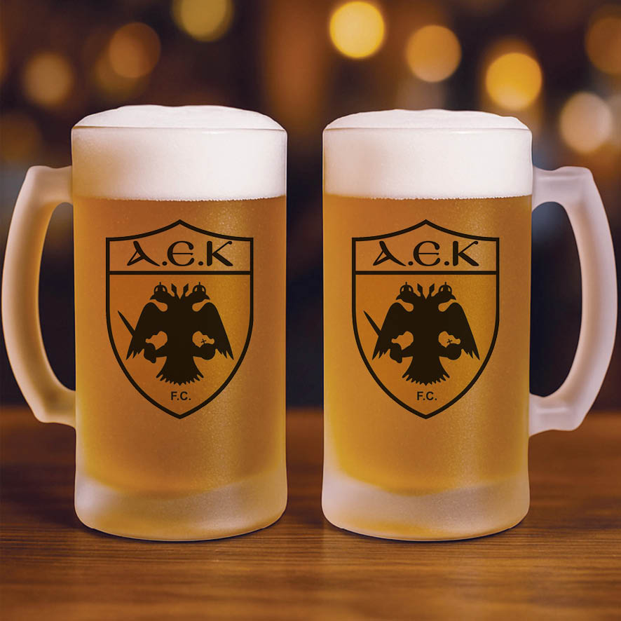 Γυάλινο ποτήρι μπύρας ΑΕΚ 500ml