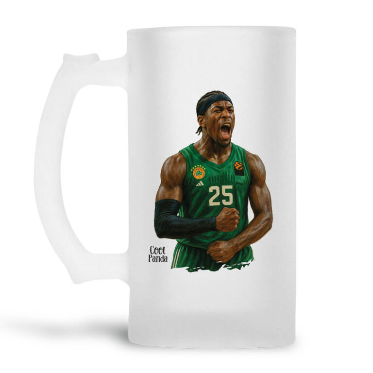 Γυάλινο ποτήρι μπύρας ΠΑΟ μπάσκετ 500ml