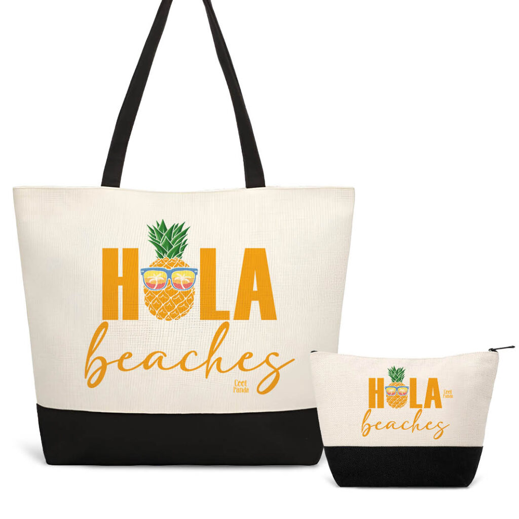 Σετ τσάντα θαλάσσης και νεσεσέρ “Hola beaches”