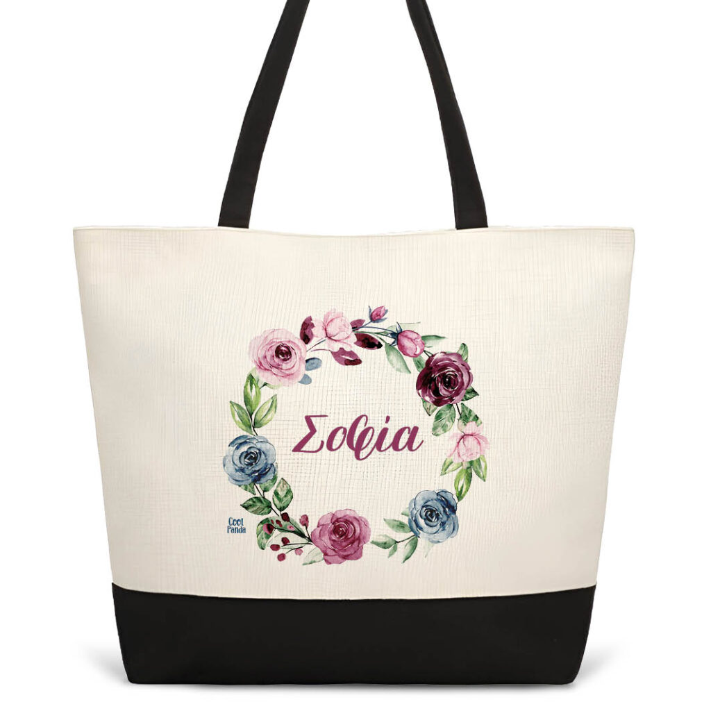Τσάντα θαλάσσης Floral Roses στεφάνι