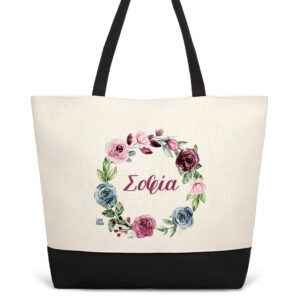 Τσάντα θαλάσσης Floral Roses στεφάνι