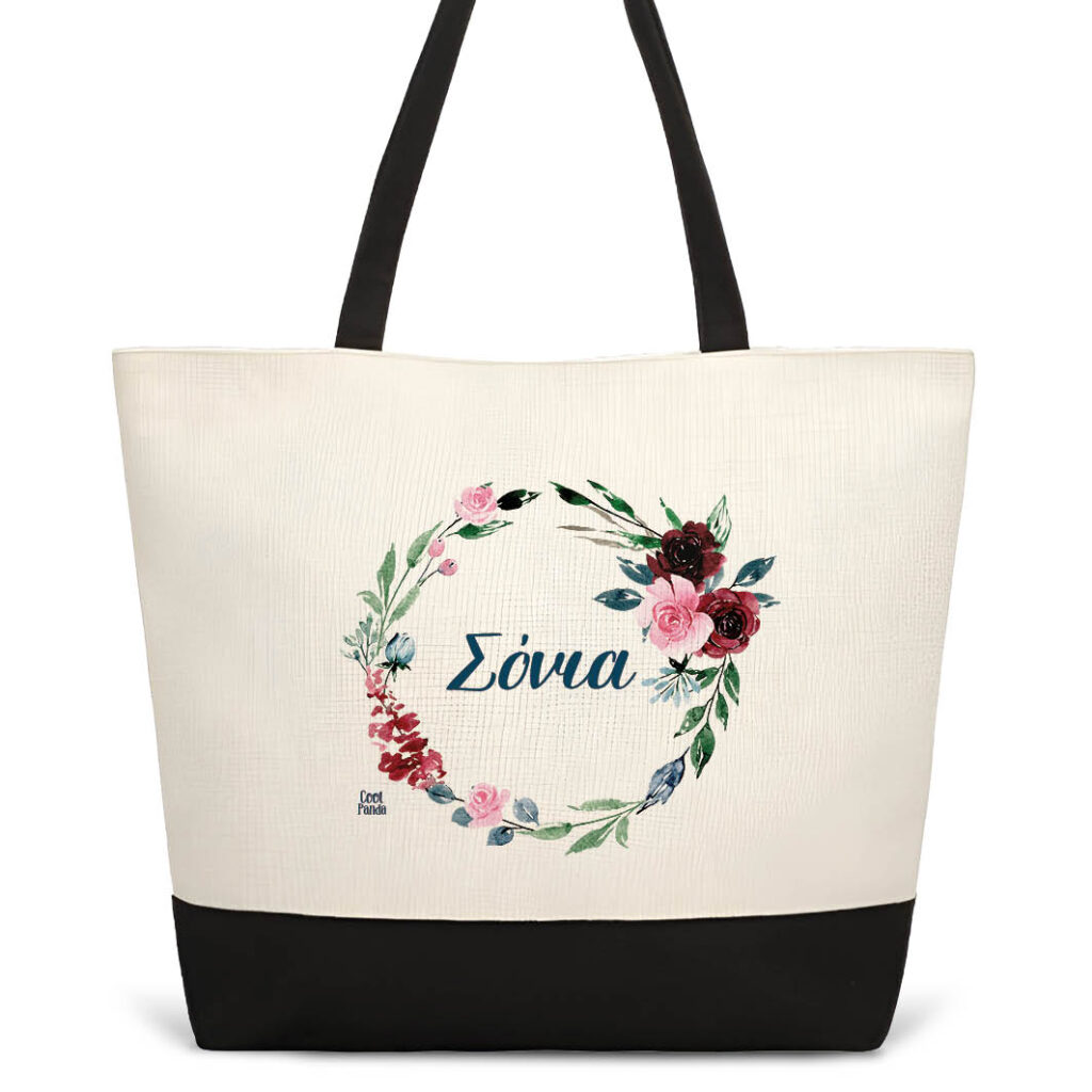 Τσάντα θαλάσσης Floral στεφάνι