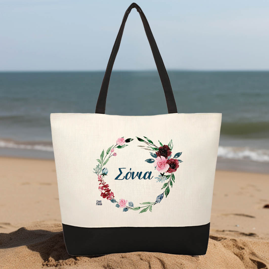Τσάντα θαλάσσης Floral στεφάνι