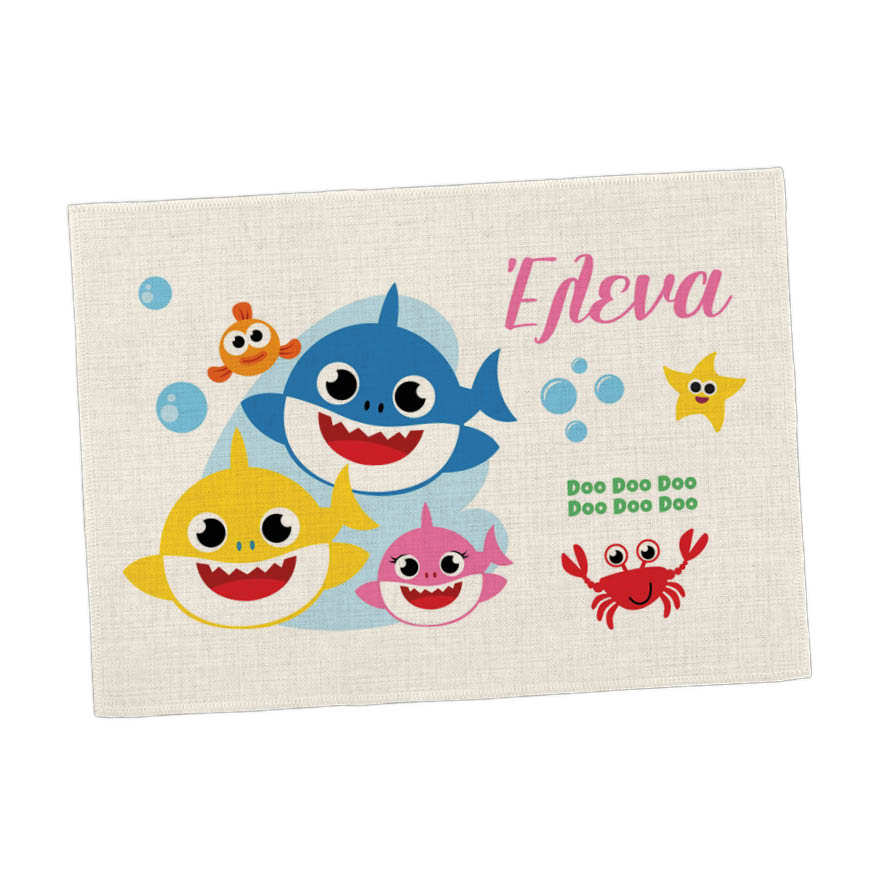 Σουπλά φαγητού λινό “Baby Shark”