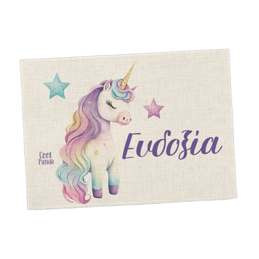 Σουπλά φαγητού λινό “Μωρό Μονόκερος”