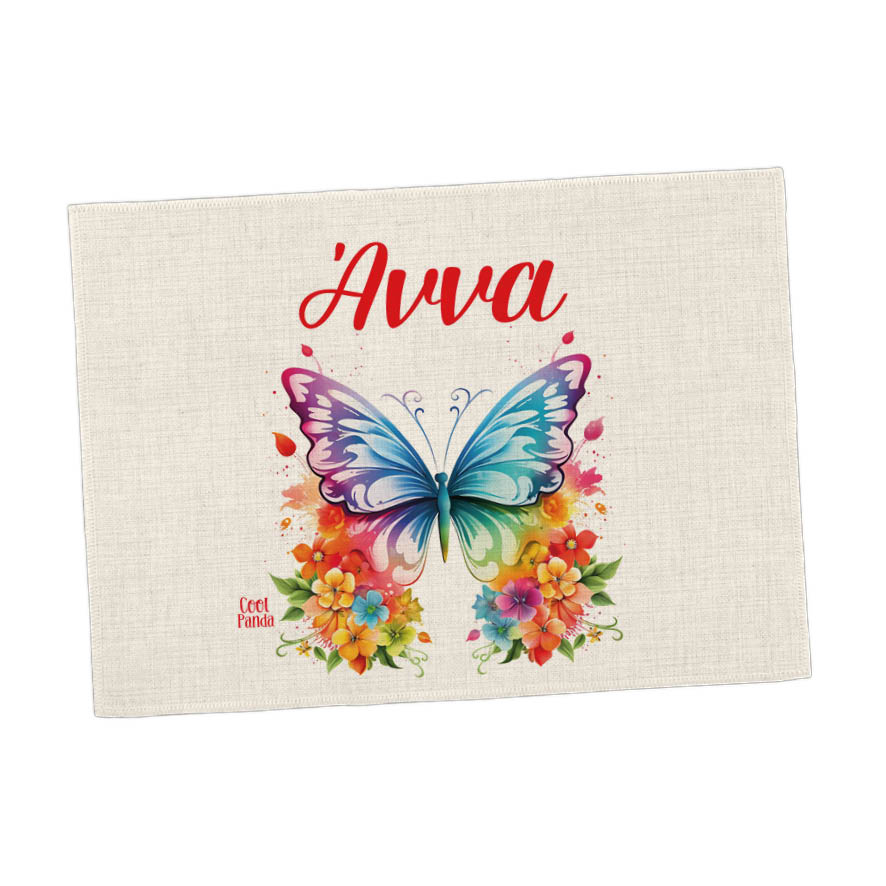 Σουπλά φαγητού λινό “Floral Πεταλούδα”