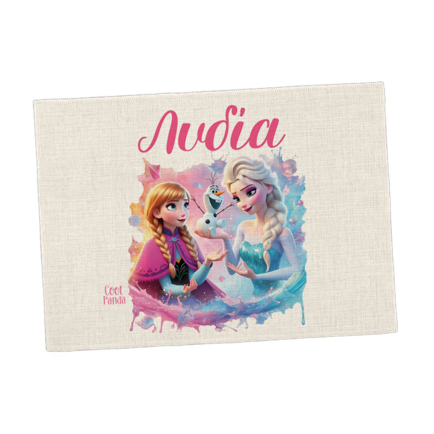 Σουπλά φαγητού λινό “Frozen Elsa & Anna”
