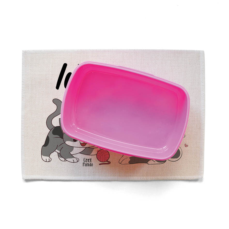 Σουπλά φαγητού λινό “Γατούλες και σκυλάκια”