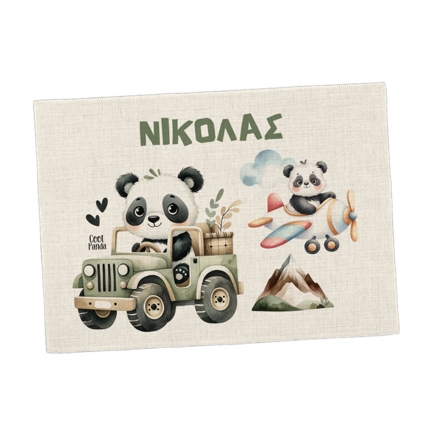 Σουπλά φαγητού λινό “Panda”