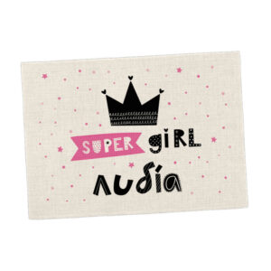 Σουπλά φαγητού λινό “Super Girl”