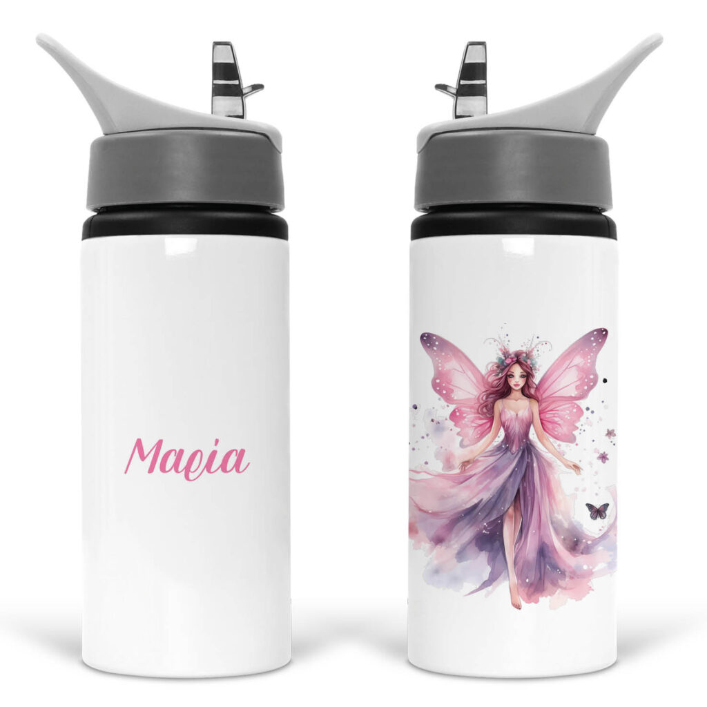 Μπουκάλι νερού με καλαμάκι λευκό “Fairy”