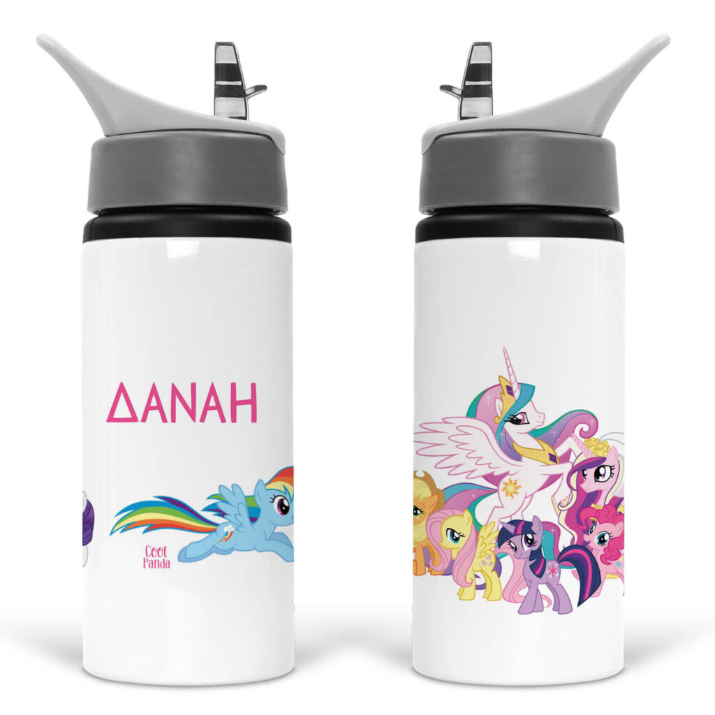 Μπουκάλι νερού με καλαμάκι λευκό “My little pony”
